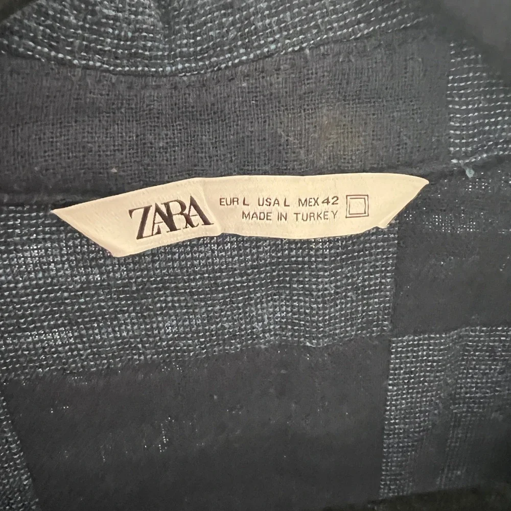 Zara Men's Blue Plaid Shirt Jacket - Picture 3 of 3